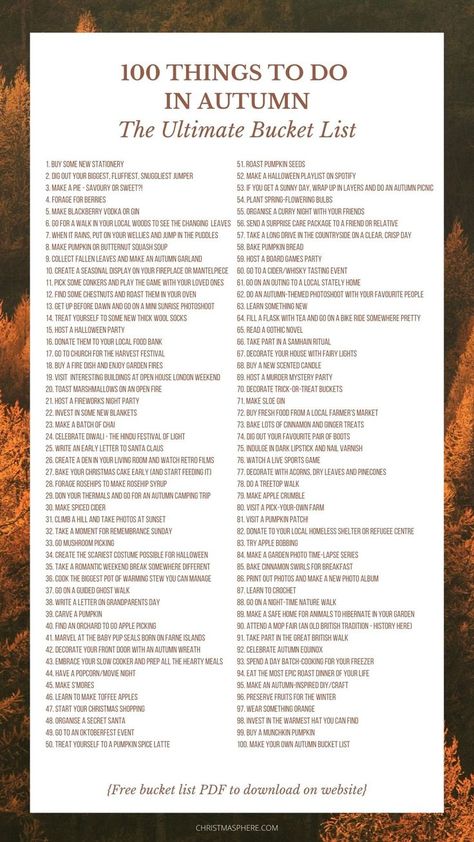 Things To Do In Fall, Ultimate Bucket List, 100 Things To Do, Fall Mood Board, Fun Fall Activities, Spring Flowering Bulbs, Fall Bucket List, Activities For Adults, Fall Feels