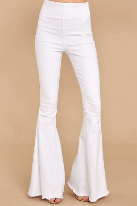 Stylish White Flare Leg Jeans - White Denim Bell Bottoms - Pants - $62 – Red Dress