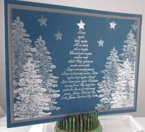 Evergreen Stampin Up Cards, Stampin Up Evergreen, Silhouette Cards, Christmas Paper Crafts, Stampin Up Christmas Cards, Christmas Tree Cards, Tree Cards, Stampin Up Christmas, Evergreen Trees