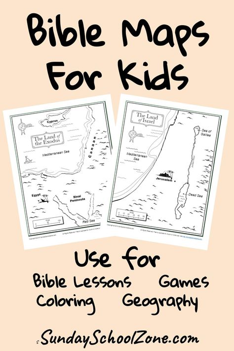 Bible Maps Free Printable, Bible Lapbooks Free Printables, Bible Basics For Kids, Bible Mapping Free Printable, Bible Printables Free, Bible Activities For Kids Printables, Bible Free Printable, Bible Geography, Sunday School Activities For Kids