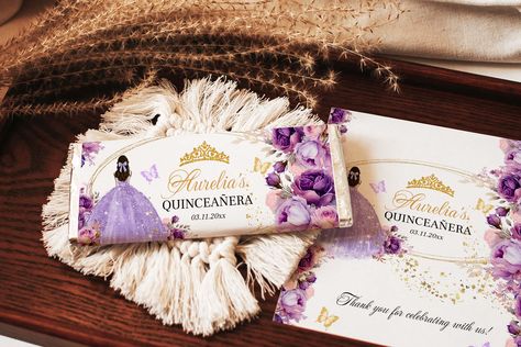 urple Gold Glitter Dress Quinceanera Chocolate Bar Wrapper, Sweet Sixteen Party Chocolate Wrapper 1.55 oz Label, Edit Yourself. https://etsy.me/40FZw5k #quinceanerasweet16 #cardmakingstationery #paper #gold #yes #purple #candybarlabels #chocolateeditable #edityourself Gold Glitter Dress, Chocolate Wrapper, Dress Quinceanera, Candy Bar Labels, Diy Party Favors, Sweet Sixteen Parties, Chocolate Bar Wrappers, Chocolate Wrappers, Purple And Silver