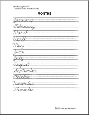 cursive Cursive Months, Cursive Handwriting Sheets, Dotted Letters, Handwriting Worksheet, Cursive Worksheets, Cursive Handwriting Worksheets, Learn Handwriting, Teaching Cursive, Handwriting Sheets