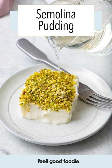 "Layali Lubnan," a Lebanese semolina pudding, is a deliciously creamy and fragrant dessert with a crunchy pistachio topping. Lebanese Deserts, Layali Lubnan Recipe, Ashta Recipe, Layali Lubnan, Semolina Recipes, Flavoured Cakes, Lebanese Sweets, Semolina Recipe, Jordanian Food