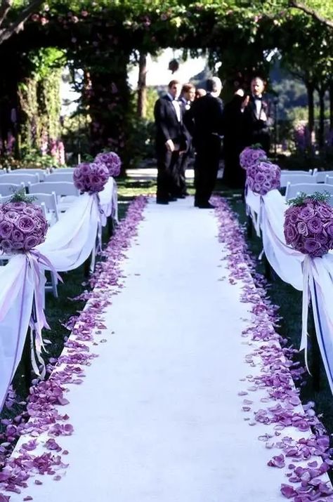 Lavender Wedding, Wedding Aisle, Wedding Wishes, Ceremony Decorations, Wedding Planners, Purple Wedding, Wedding Themes, Wedding Wire, Wedding Bells