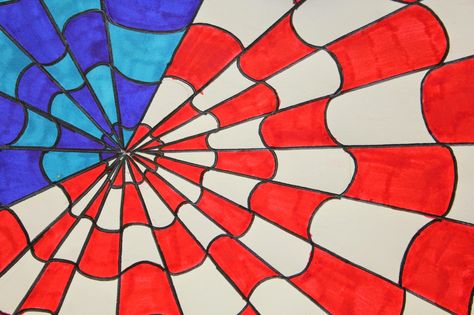 Kim & Karen: 2 Soul Sisters: Red, White and Blue Op Art Grade 7 Art, Red White And Blue Art, Op Art Lessons, Heart Art Projects, Holiday Art Projects, Patriotic Projects, Zen Tangles, Patriotic Art, Military Museum