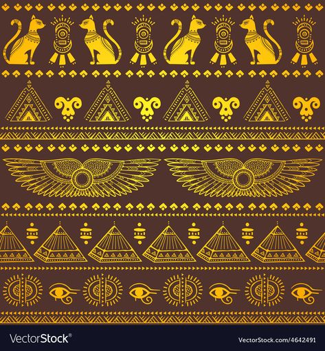 Egypt Symbols, Egyptian Patterns, Egyptian Design Pattern, Egypt Design, Egyptian Pattern, Egyptian Motifs, Egyptian Design, Catty Noir, Ancient Egypt Art