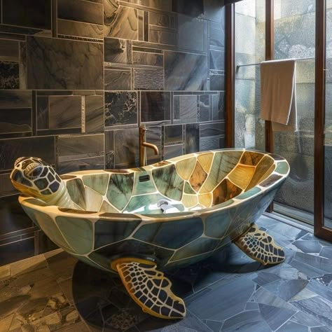 Turtle Tub, Turtle Bathroom Decor, Turtle Bathroom, Dream House Rooms, Unique Houses, Dream House Interior, Bath Tub, House Goals, Dream House Decor