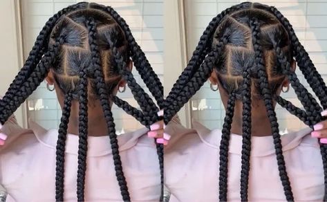 Braiding Parts For Box Braids, Jumbo Braiding Pattern, Jumbo Part Box Braids, Jumbo Box Braids Layout, Box Braids Parting Guide Jumbo, Jumbo Braids Parting Pattern, Box Braid Parts Pattern, Large Box Braid Parting Pattern, Large Braid Parting Pattern