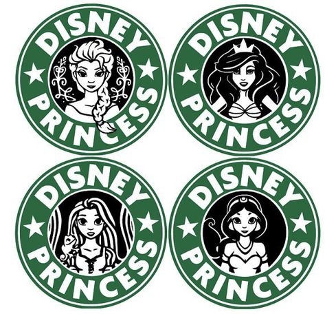 Starbucks Illustration, Disney Coffee, Sticker Svg, Disney Decals, Disney Silhouette, Disney Silhouettes, Disney Starbucks, Custom Starbucks Cup, Starbucks Logo