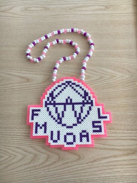 Alison Wonderland Original FMUOSL kandi Rave Candy, Kandi Perler, Perler Pattern, Kandi Necklace, Alison Wonderland, Hama Beads Minecraft, Kandi Patterns, Origami Instructions, Diy Perler Beads