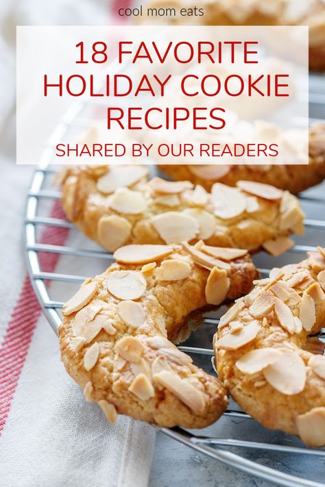 We asked our readers to share their favorite holiday cookie recipes in their homes and have 18 incredible recipes to share with YOU! Find everything from Italian Pignoli Cookies, Mexican Wedding Cakes, Molasses Spice Cookies, Swedish Gingerbread, and so much more. You'll be ready for your Christmas cookie exchange in no time! | coolmomeats.com | holiday baking | holiday desserts | holiday recipes Christmas Cookies Taste Of Home, Forgotten Christmas Cookies, Best Christmas Cookie Swap Recipes, Van Stapele Cookies Recipe, Best Cookie Exchange Recipes, Cookies That Ship Well, Christmas Cookie Recipes Unique, Taste Of Home Christmas Cookies, Swedish Cookies Recipes