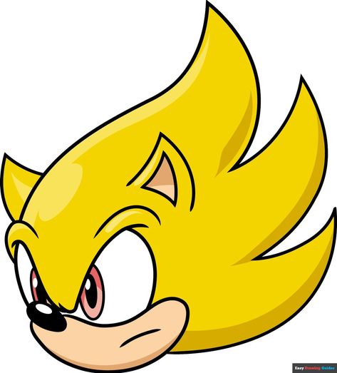 Learn How to Draw an Easy Super Sonic Face: Easy Step-by-Step Drawing Tutorial for Kids and Beginners. See the full tutorial at https://easydrawingguides.com/how-to-draw-an-easy-super-sonic-face/ . Super Sonic Drawing, Step By Step Drawings, Fun Drawing Ideas, Sonic Drawing, Draw Sonic, How To Draw Sonic, Sonic Face, Movie Crafts, Movies Characters