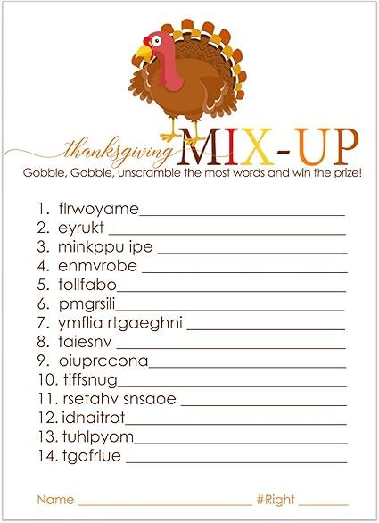 Dinner Party Activities, Thanksgiving Word Scramble, 2000s Theme Party, Friendsgiving Activities, Thanksgiving Games For Adults, Friendsgiving Games, Activity For Adults, Church Games, Scramble Game