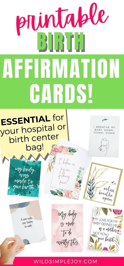 Birth Affirmations Christian Printable, Labor Affirmation Cards, Printable Birth Affirmations, Epidural Birth, Positive Birth Affirmations, Giving Birth Naturally, Birth Plan Checklist, Birth Affirmation Cards, Birth Giving