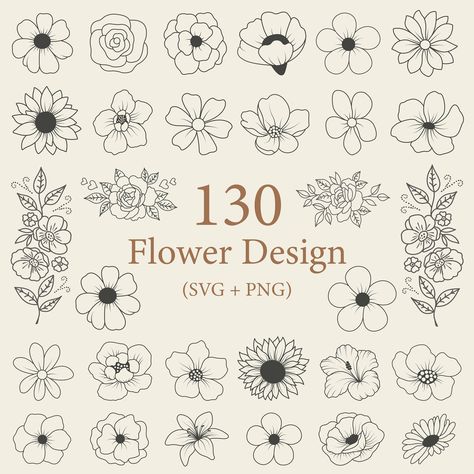 130 Flower Svg Bundle | Floral Svg Bundle | Flower Svg | Floral Svg | Plant Svg | hand drawn flower Svg | Flower clipart Flower Svg digital file is perfect for all your DIY projects or handmade business product lines. It can be used to create T Shirts, Wood Signs, Mugs, Tumblers, Ornaments, Cards, Party Decor and more for yourself and others. It's a perfect file for easy sublimation printing. Popular Now, files for Cricut, Silhouette What's Included in Purchase? ◼ You will not receive any physic Easy Hand Drawn Flowers, Flower Inspo Drawing, Flower Line Art Simple, Flowers To Draw Easy, Simple Flower Clipart, Easy Floral Doodles, Flower Icon Logo, Simple Flower Drawings, Flower Doodles Easy