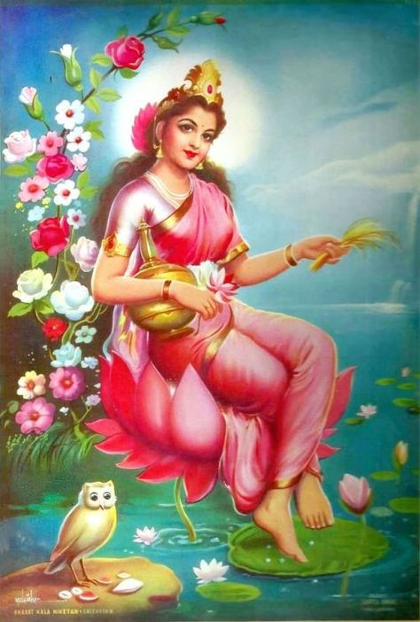 Hindu Cosmos, Saraswati Goddess, Shakti Goddess, Lakshmi Images, Kali Goddess, Hinduism Art, Female Art Painting, Krishna Radha Painting, Radha Krishna Art