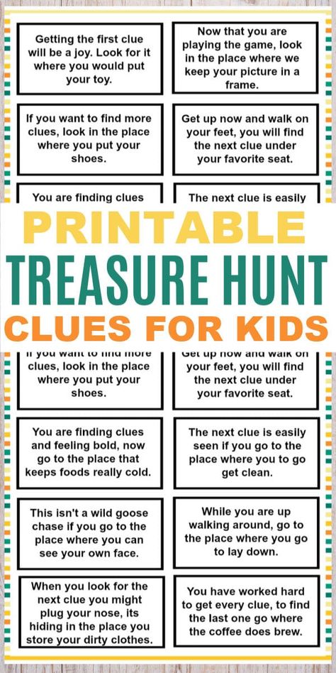 Kids Scavenger Hunt Clues, Treasure Hunt Clues For Kids, Scavenger Hunt Riddles, Treasure Hunt For Kids, Easter Scavenger Hunt, Easy Kid Activities, Treasure Hunt Clues, Scavenger Hunt Clues, Christmas Scavenger Hunt