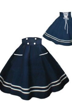 Sailor Skirt, 50s Rockabilly, Rockabilly Style, Coat Racks, Rockabilly Fashion, Moda Vintage, 50s Fashion, 1950s Fashion, Kawaii Clothes