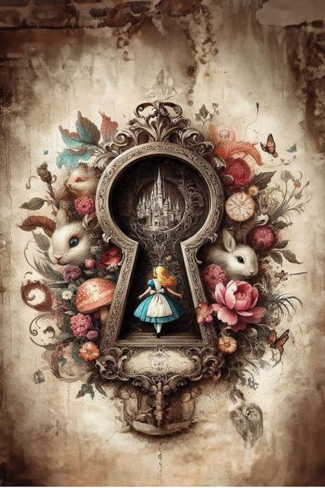 Wonderland Wall Art, Alice In Wonderland Looking Glass Mirror, Alice In Wonderland Screensaver, Evil Alice In Wonderland Tattoo, Dnd Alice In Wonderland, Dark Alice In Wonderland Aesthetic, Alice And Wonderland Tattoos, Alice In Wonderland Pictures, Alice In Wonderland Artwork