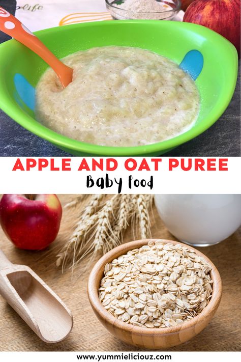 This baby food recipe is healthy and delicious. This quick and easy baby food with apple and oats are for babies from 6 months old upwards. Easy Homemade Baby Food, Easy Baby Food Recipes, Apple Oatmeal, Peanut Butter Pumpkin, Baby Puree Recipes, Healthy Baby Food, Porridge Recipes, Baby Puree, Weaning Recipes