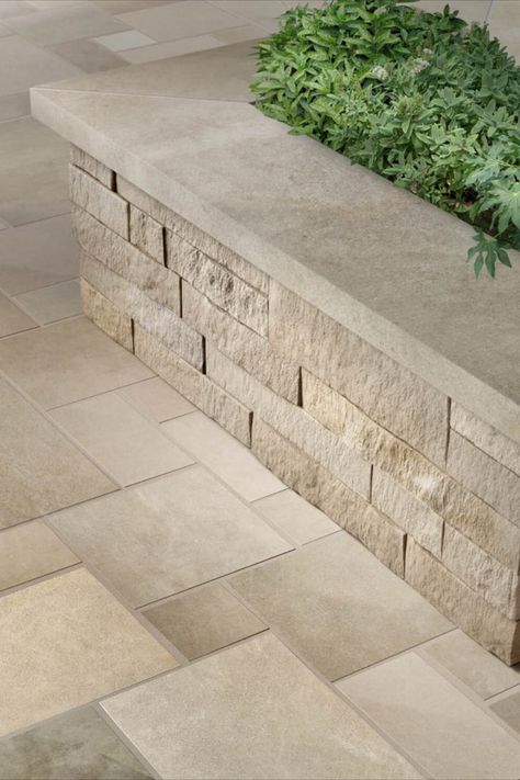 Stone Texture Wall, Indiana Limestone, Stone Walls Garden, Limestone Pavers, Stone Wall Design, Hardscape Design, Modern Backyard Landscaping, Outdoor Stone, Deck Designs Backyard