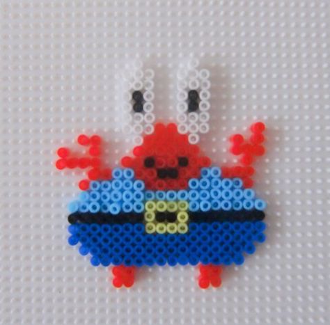 Sr. Cangrejo Patrick Star Perler Beads, Hama Beads Spongebob, Spongebob Perler Bead Patterns, Spongebob Perler Beads, Spongebob Perler, Melty Bead Designs, Melt Beads Patterns, Hamma Beads Ideas, Easy Perler Bead Patterns