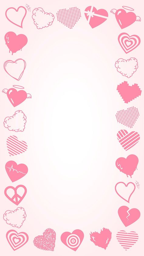 Valentines day frame vector, cute heart border design | free image by rawpixel.com / ton Pink Border Design, Heart Border Design, Love Iphone Wallpaper, Valentines Day Frame, Iphone Wallpaper Cute, Heart Border, Frame Vector, Heart Background, Wallpaper Cute