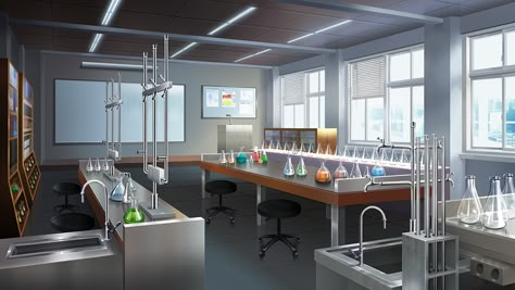 Laboratory by thienquang on DeviantArt Gacha Laboratory Background, Anime Laboratory Background, Anime Laboratory, Lab Background, Laboratory Background, Episode Interactive, Background Anime, Episode Interactive Backgrounds, Anime Places