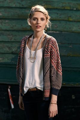 jacquard circle cardi Boho Mode, Estilo Hippie, Stil Boho, Estilo Boho, Inspiration Mode, Anthropology, Looks Style, Mode Inspiration, Hippie Style