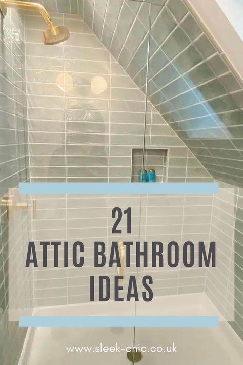 Unleash the potential of your attic space with our handpicked selection of 21 bathroom ideas that seamlessly blend style and functionality within sloped ceilings. Explore the versatility of these designs, from incorporating bold patterns to optimizing storage in unexpected nooks, creating a dynamic bathroom that reflects your unique taste. Click to unlock the secrets of reimagining small attic spaces into stylish and efficient retreats, making the most of every angle and corner. Big Attic Bedroom, Green Attic Bedroom, Sloped Wall Bathroom, Attic Bedroom Designs Layout, Sloped Bathroom, Attic Bedroom Designs Angled Ceilings, Uk Bathroom Ideas, Small Attic Bedroom Designs, Small Attic Spaces