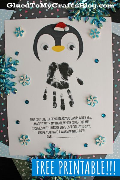 Handprint Penguin Poem Keepsake - Glued To My Crafts Penguins Art Preschool, Penguin Handprint Art, Hand Print Penguin, Pre K Penguin Crafts, Winter Keepsake Crafts For Kids, Penguins Craft Preschool, Preschool Penguin Art, 2025 Handprint Craft, January Pre K Crafts