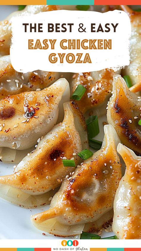 Easy Chicken Gyoza Ground Chicken Dumplings, Easy Gyoza Recipe, Chicken Gyoza Recipe, Ground Chicken Appetizers, Gyoza Wrapper Recipe, Chicken Pot Stickers Recipe, Recipe With Ground Chicken, Gyoza Wrappers, Pork Gyoza