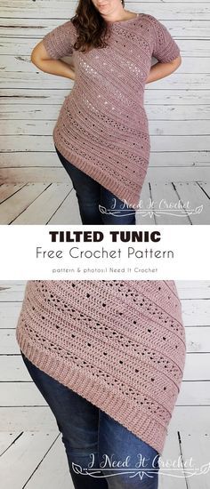 Crochet Tunic Pattern, Crochet Sweater Pattern Free, Womens Crochet Patterns, Crochet Tunic, Clothing Patterns Free, Crochet Cushions, Crochet Clothes Patterns, Crochet Cardigan Pattern, Crochet Shirt