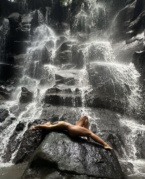 Bali Waterfalls, Swimsuits Photoshoot, Water Shoot, Waterfall Photo, Waterfall Photography, One With Nature, Beach Photoshoot, Summer Pictures, Going Home