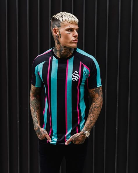 Mint/Black Stripe Tee 🔥 Available online @ www.SinnersAttire.com Soccer Uniforms Design, Football Merch, Football Jersey Design, Esports Jersey, Football Shirt Designs, Jersey Bola, Jersey Designs, Jerseys Football, Sports Jersey Design