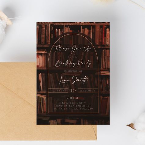 Dark Academia Party, Bookish Birthday, Library Party, Book Themed Birthday Party, Vintage Party Theme, Auction Themes, Dark Academia Book, Book Club Party, Book Club Parties