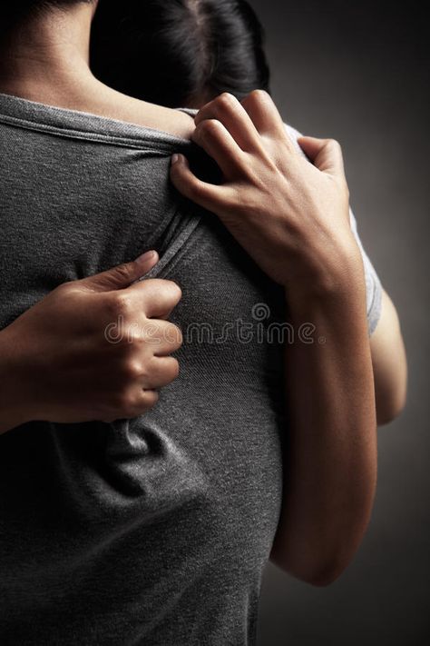 Shoulder to cry on. A husband embrace her sad wife, in dark background theme , #ad, #husband, #embrace, #Shoulder, #cry, #sad #ad Hands On Shoulder Reference, Shoulder Reference, Shoulder Photo, Hands On Face, Movement Photography, Crying Face, Digital Art Beginner, Hand Reference, Themes Photo