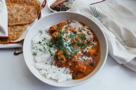 Slow Cooker Butter Chicken - Brocc Your Body Brocc Your Body, Slow Cooker Butter Chicken, Palak Chicken, Mint Pesto, Recipe To Cook, Baked Meatballs, Slow Cooker Chicken Thighs, Chicken Thighs Recipes, Butter Chicken Recipe