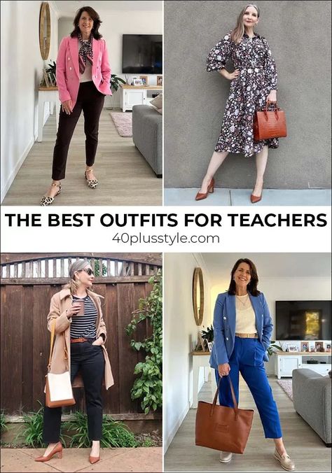 Style for teachers: the best outfits for teachers to stay stylish and comfy in the classroom | 40plusstyle.com Outfits For Teachers, School Dress Code, Friday Outfit, The Best Outfits, Low Cut Top, School Dresses, Best Outfits, Teacher Outfits, Neutral Outfit