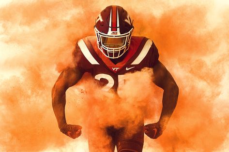 Virginia Tech Football on Behance Men's Sports Uniforms, Virginia Tech Football, Formal Cooler Ideas, Sports Advertising, Icebreaker Activities, Photography Commercial, Virginia Tech Hokies, Men's Athletic Shoes, College Friends