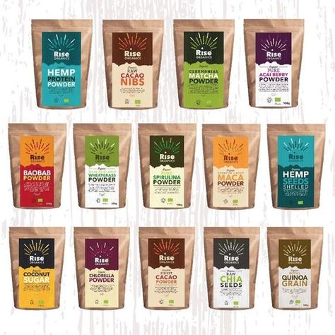 Superfood Packaging, Organic Food Packaging, Packaging Snack, Rice Packaging, Organic Packaging, Spices Packaging, Tea Packaging Design, Coffee Label, Packaging Label Design