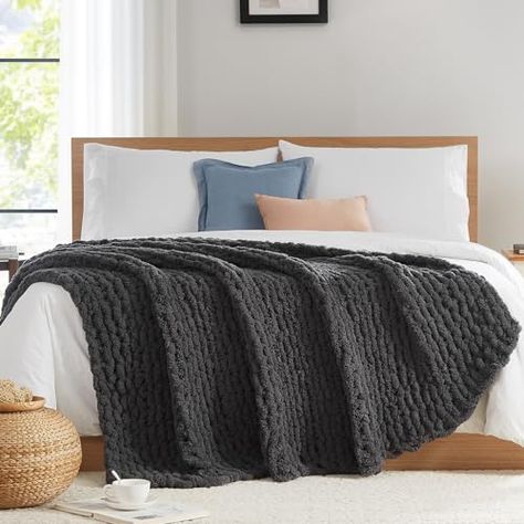 Limited-time deal: L'AGRATY Chunky Knit Blanket Throw - Soft Chunky Throw Blanket 60x80: 100% Hand Kintted Chenile Crochet Throw Blanket for Couch - Large Cable Knit Chunky Blanket for Home Decor(Dark grey) Square Living Room Table, Knit Chunky Blanket, Chunky Throw Blanket, Home Decor Dark, Cable Knit Blankets, Wood Cocktail Table, Large Couch, Chenille Blanket, Chunky Crochet Blanket