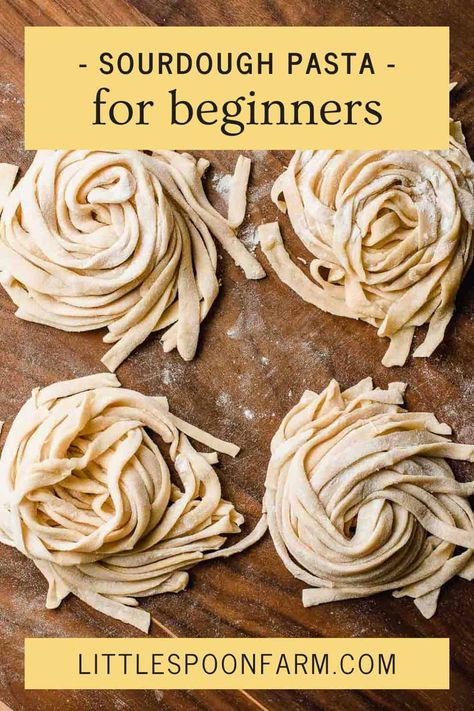 Sourdough Pasta Fresh Pasta Aesthetic, Homemade Pasta Aesthetic, Pasta Making Aesthetic, Sourdough Pasta Recipe, Sourdough Pasta, Retirement Cottage, Cooking Fresh Pasta, Easy Homemade Pasta, Recipe Using Sourdough Starter