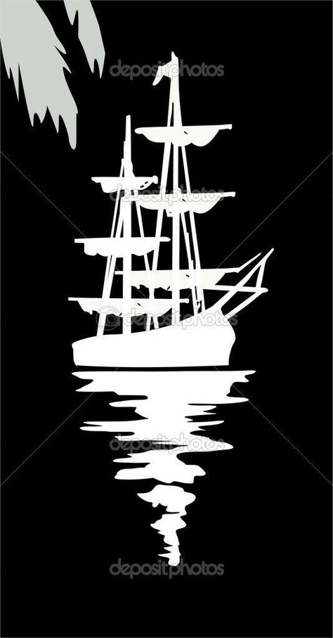 Painting Ideas Paper, Black Silhouette Art Ideas, Cool Silhouette Art, Stencil Art Ideas, Sillouttes Images, Space Stencil, Wood Painting Ideas, Siluet Art, Ship Silhouette