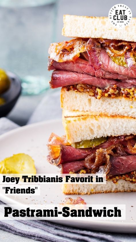 Du willst ein Pastrami-Sandwich, das auch Joey Tribbiani aus Friends schmecken würde? Dann haben wir hier das ideale Rezept für dich >>> Joey Tribbiani Sandwich, Pastrami Sandwich Recipe, English Afternoon Tea, Pastrami Sandwich, Panini Sandwiches, Dinner Sandwiches, Finger Sandwiches, Joey Tribbiani, Sandwiches For Lunch