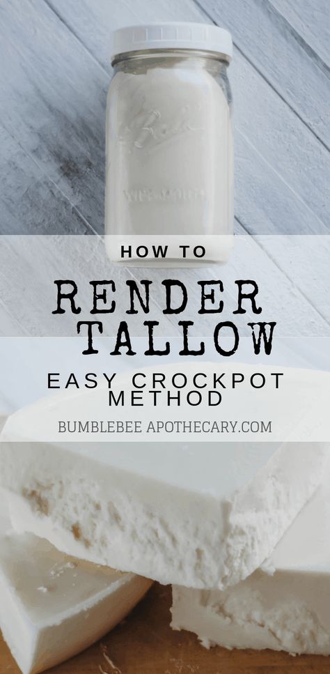 Rendering Tallow Crockpot, How To Render Tallow, Tallow Benefits, Making Tallow, Tallow Recipes, Homemade Tallow, Render Tallow, Natural Motherhood, Bumblebee Apothecary