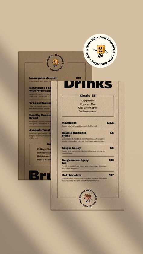 Breakfast Menu Design, Cafe Branding Design, Coffee Menu Design, Drink Menu Design, Juice Menu, Smoothie Menu, Bistro Menu, Menu Design Inspiration, Breakfast Restaurant