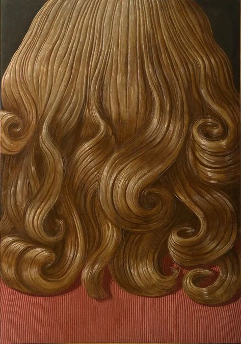 Rediscovering the singularly surreal Pop Art paintings of Domenico Gnoli at Luxembourg & Dayan in New York | Architectural Digest Sand On Canvas, Curly Red Hair, Artist Research, Red Curly Hair, Monster Drawing, Posca Art, Ball Run, Historical Painting, Green Bedding