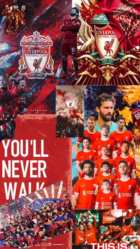 Liverpool Collage, Liverpool Wallpaper, Liverpool Football Club Wallpapers, Aesthetic Football, This Is Anfield, You'll Never Walk Alone, Liverpool Football Club, Liverpool Football, Comic Book Heroes