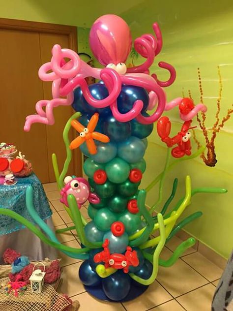 under the sea balloons 4de Verjaardag, Sea Party Ideas, Ocean Birthday Party, Shark Themed Birthday Party, Ariel Birthday, Ocean Birthday, Photos Booth, Sea Birthday Party, Balloon Arrangements